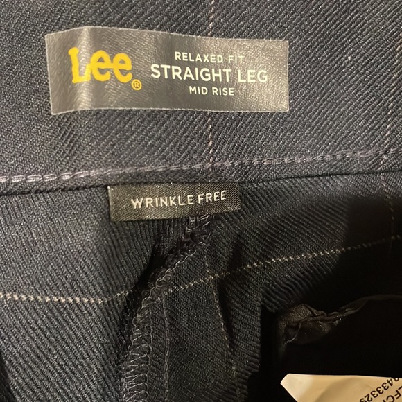 Lee Navy Windowpane Relaxed Fit Straight Leg Pants NWT 16 - Picture 4 of 15